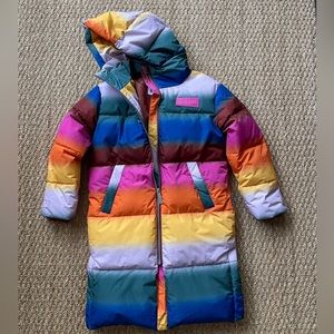 MOLO. Girls Striped Padded Coat in Rainbow. Size: 10. NWT.